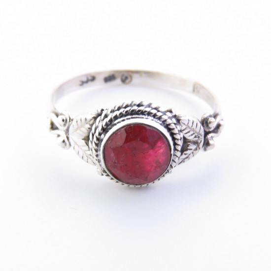 Ruby - silver ring
